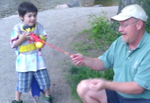 George and Poppy fishing