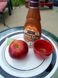 Georgie last day cheese apples 012