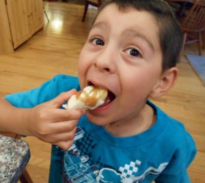 Georgie last day cheese apples 016