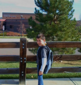 George on his first day of Kindergarten, here in Colorado, last week!