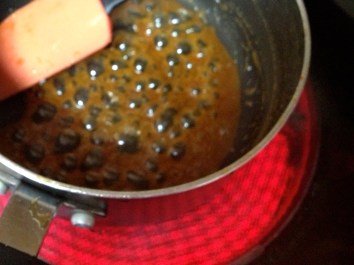 Bring sweet chili sauce to a boil, stirring constantly.