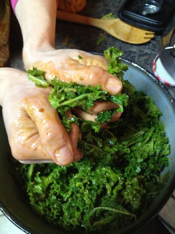 The secret to good kale salads is to massage the greens. 