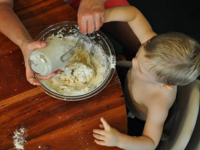 A perfect recipe for kids to help with. Simple ingredients. Simple steps. Edible dough.