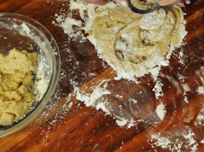 Cooking with kids is neither neat or orderly. Luckily this dough is soft, pliable, and forgiving. Just roll it back up and press it down again to start over. 