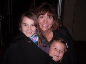 My nieces, Tori and Whitney snuggled up with me, "Crazy Aunt Becky"