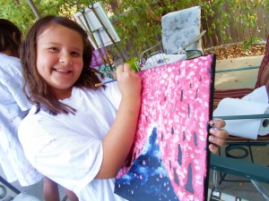 My niece Whitney..we spent a fun, memorable day painting on my back porch together.